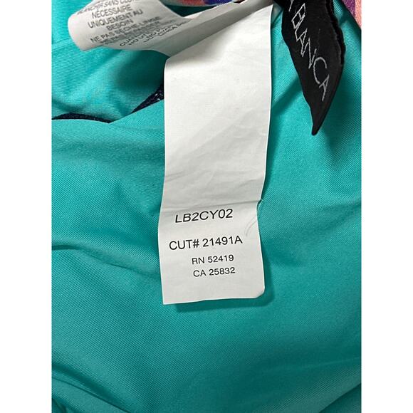 La Blanca By The Sea Peekaboo Swimsuit Multicolor Floral Keyhole Cutout Size 10 - Picture 13 of 13
